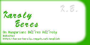 karoly beres business card